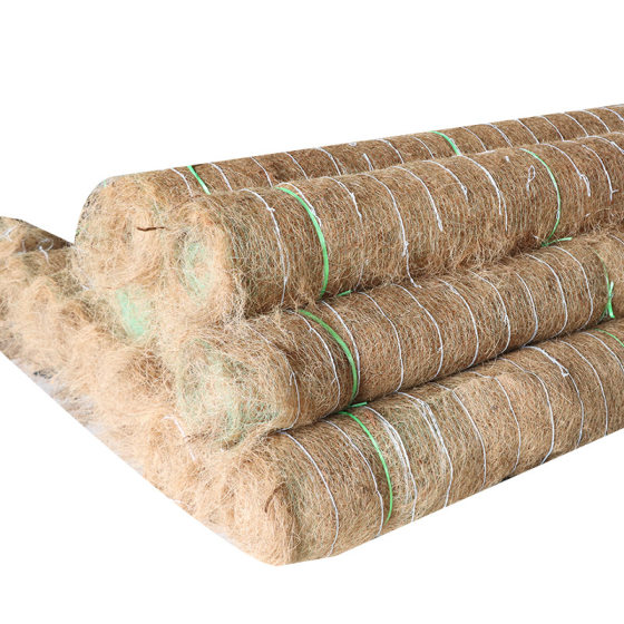 Coconut Fiber Blanket for Grass Planting, Greening, Dust Prevention, with Grass Seeds for Slope Protection, Mountain Slope, Riverbank Impact-Resistant Slope Protection Coconut Fiber Blanket