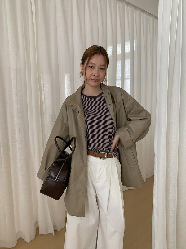 苏奈 立领宽松设计感皮衣女2025秋季新款简约时尚外套fromanna|undefined
