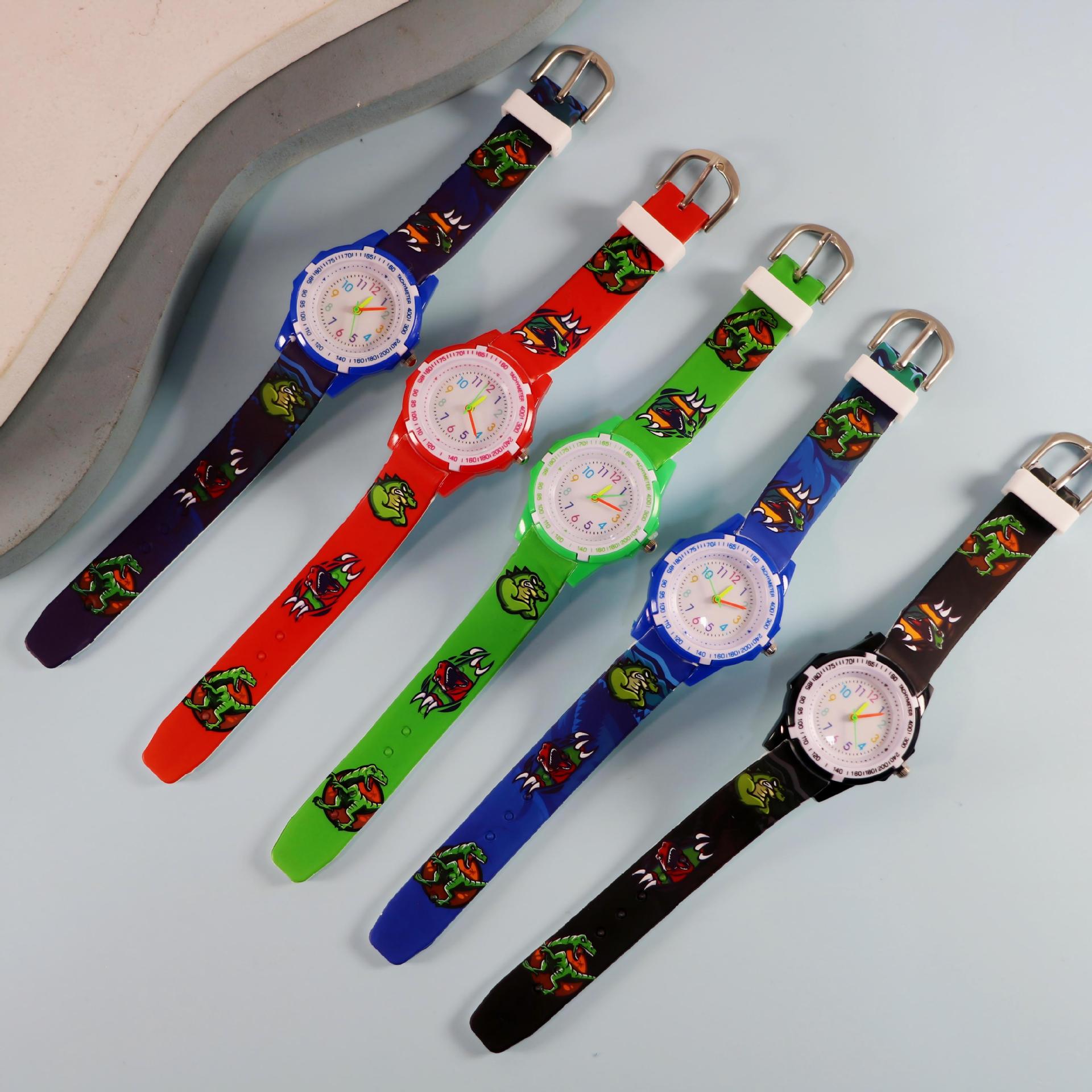 新款 儿童刻度圆盘卡通硅胶手表小学生男生女生生日礼物活动奖品