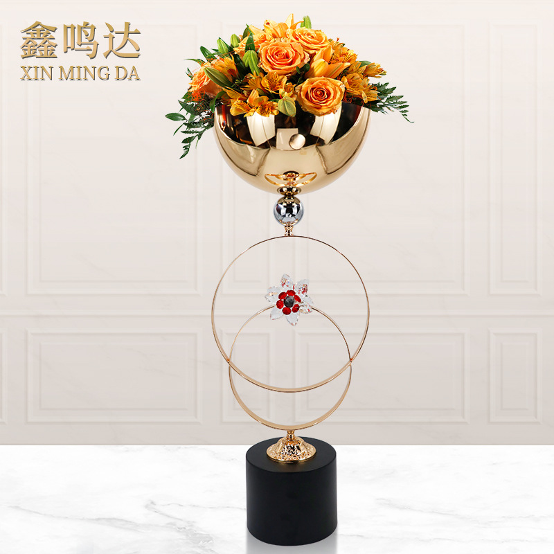크리 에이 티브 웨딩 소품 장식 철 입구 장식 꽃병 웨딩 도로 레이아웃 바닥 꽃꽂이 꽃병