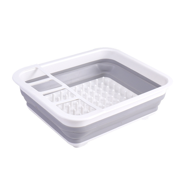 家用可折叠沥水碗架厨房多功能沥水篮可伸缩沥水架餐具碗筷收纳架|undefined