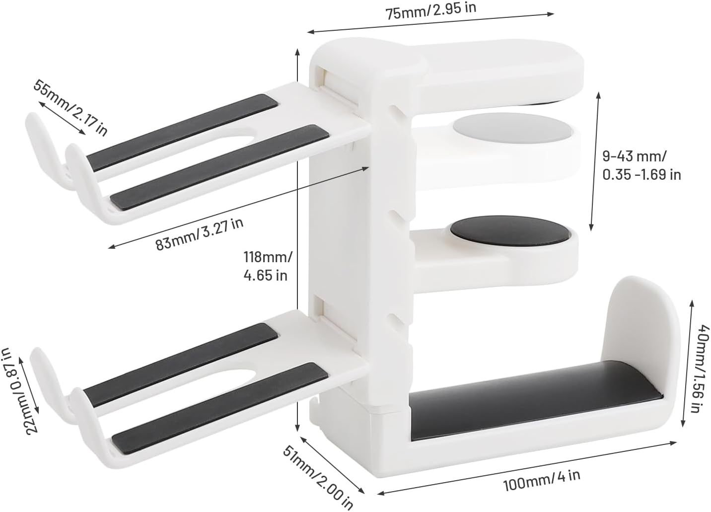 Molde privado sin perforar mesa tipo clip gancho auricular montado en la cabeza soporte para auriculares giratorio de 360 grados soporte para almacenamiento de artículos diversos