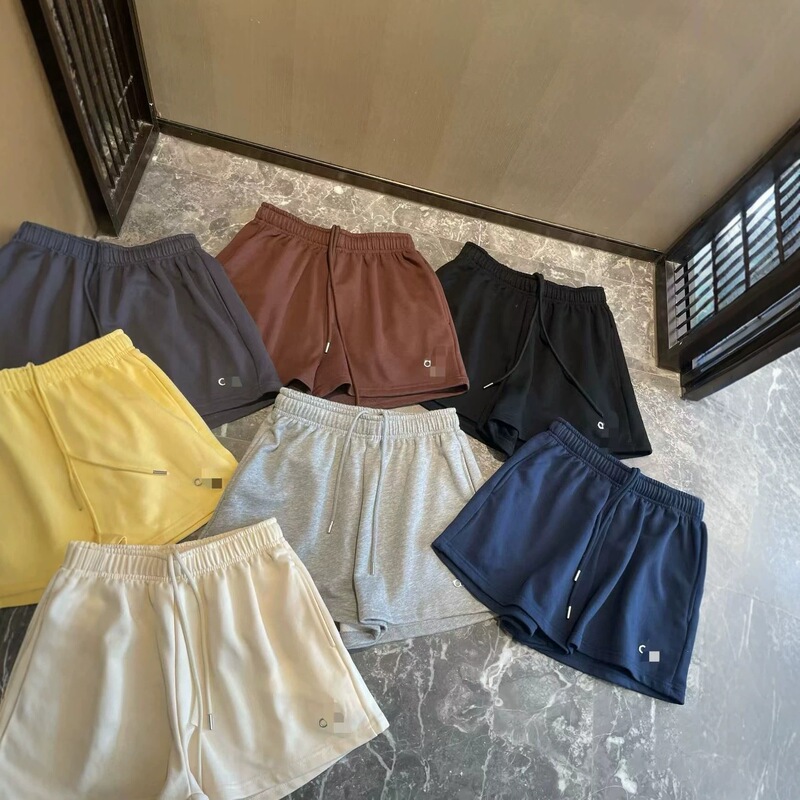 New cross-border alo reflective logo shorts, sporty and casual, versatile women's high-end mid-waist drawstring hot pants New cross-border alo reflective logo shorts, sporty and casual, versatile women's high-end mid-waist drawstring hot pants