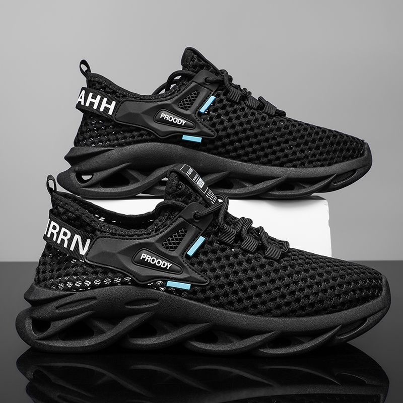 2026 primavera nueva carrera diaria zapatos deportivos de lazos de moda zapatos de hombre gran malla transpirable baja zapatos de malla