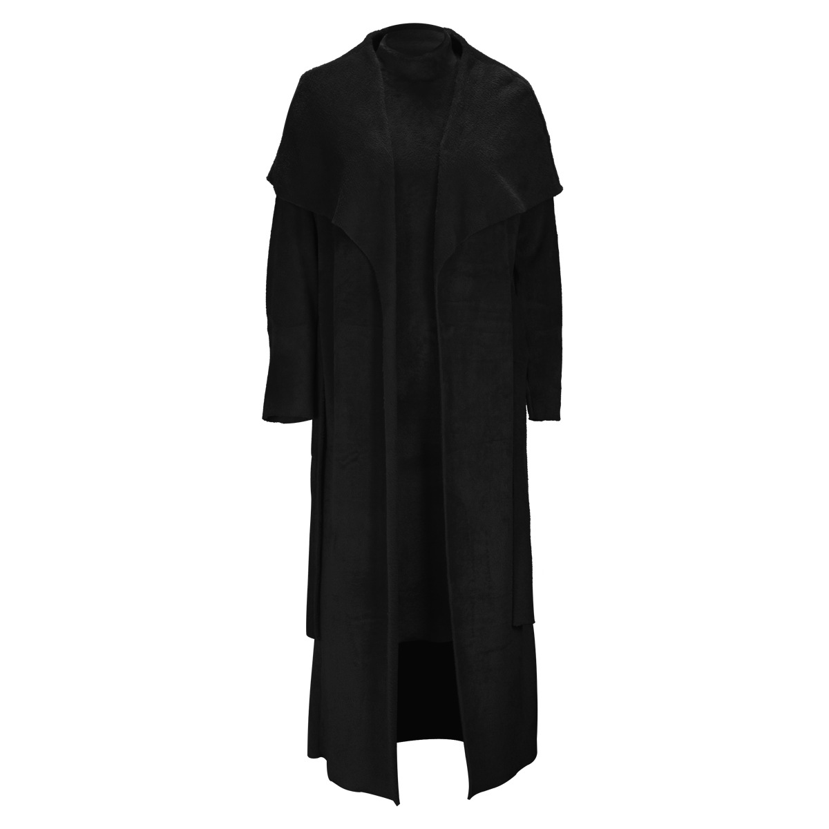 Completo due pezzi donna vestito in velluto e cardigan lungo_voghion.com