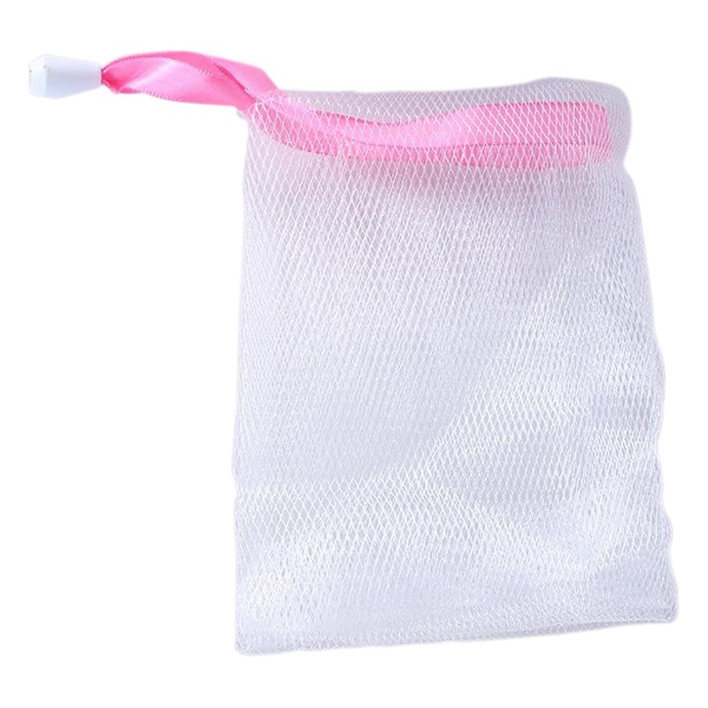 Foaming Net Wholesale Handmade Scented Soap Facial Cleansing Milk Foaming Net Colorful Ribbon Japanese-Style Storage Foaming Net Bag