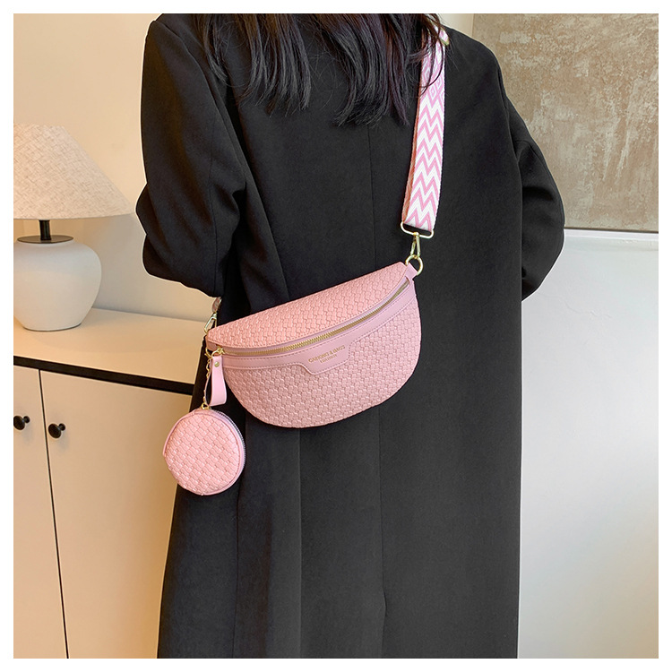 456g Weight Polyester Lining Material Zipper Closure Type Single Shoulder Strap Strap Type Fanny Pack Bags Type Daily Occasion Pu Leather Material Solid Color Pattern All Seasons Season Women's Gender Streetwear Style Semicircle Shape Women's Pu Leather Solid Color Streetwear Semicircle Zipper Fanny Pack 14