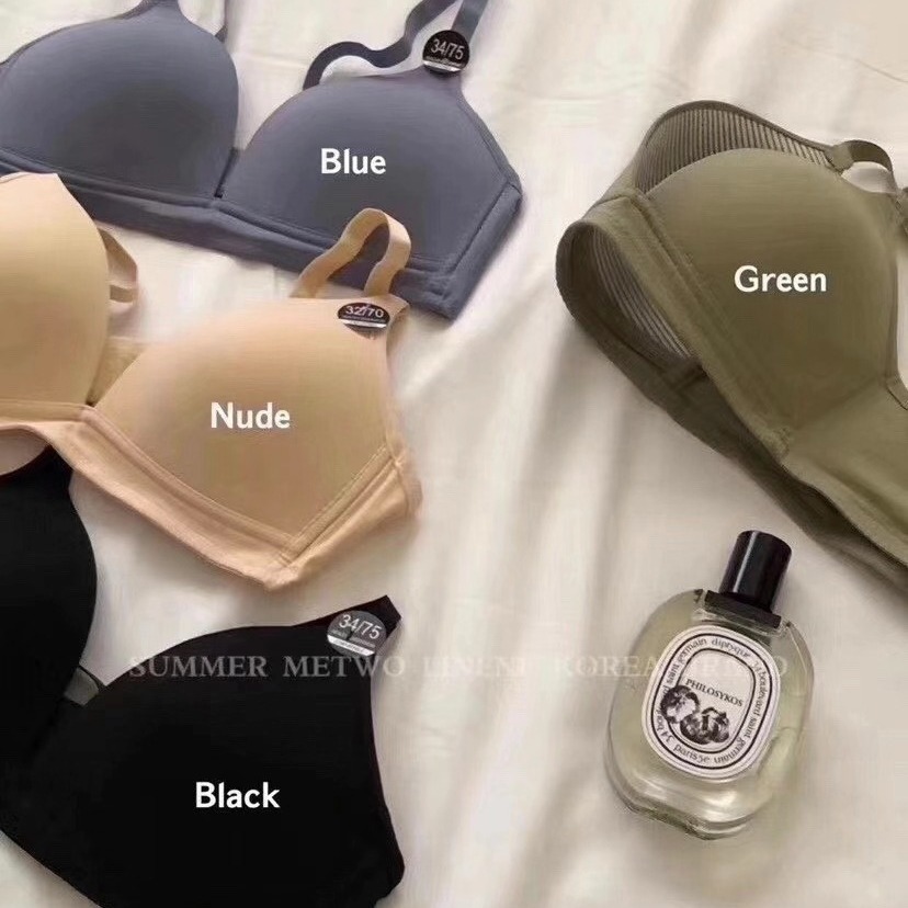 METWO Isla cero sentido triángulo taza de la ropa interior sin costuras Correa inalámbrica belleza espalda sexy pecho grande y pequeño sujetador para las mujeres