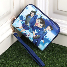 跨境外贸卡通动漫周边柯南带零钱袋男女童男女士手提零钱包