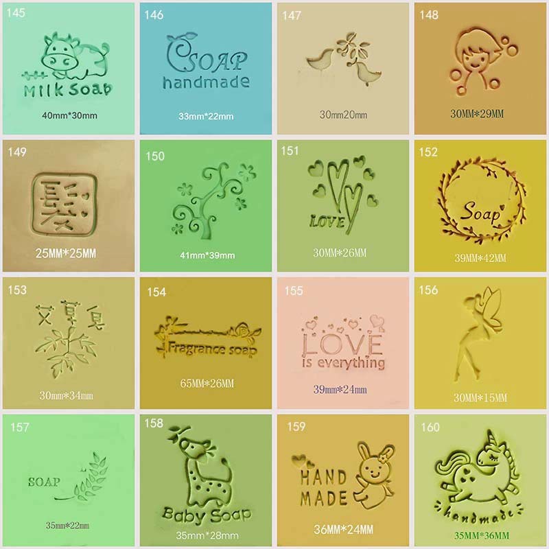 투명 DIY 비누 스탬프 수제 수제 비누 도구 개인화 서명 패턴 봉인 수지 소재 X20