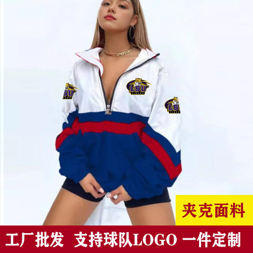 Cross-border Jacket Cloth Windbreaker Men's Sweater 3D Digital Printing Lapneck Women's Team Trendy Zipper Polo Shirt 208