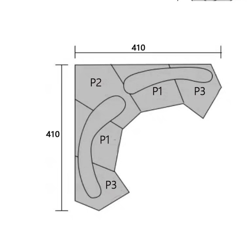 Italiano minimalista sofá de tela de roca gran sala de estar muebles villa gran capa plana módulo de forma especial sofá
