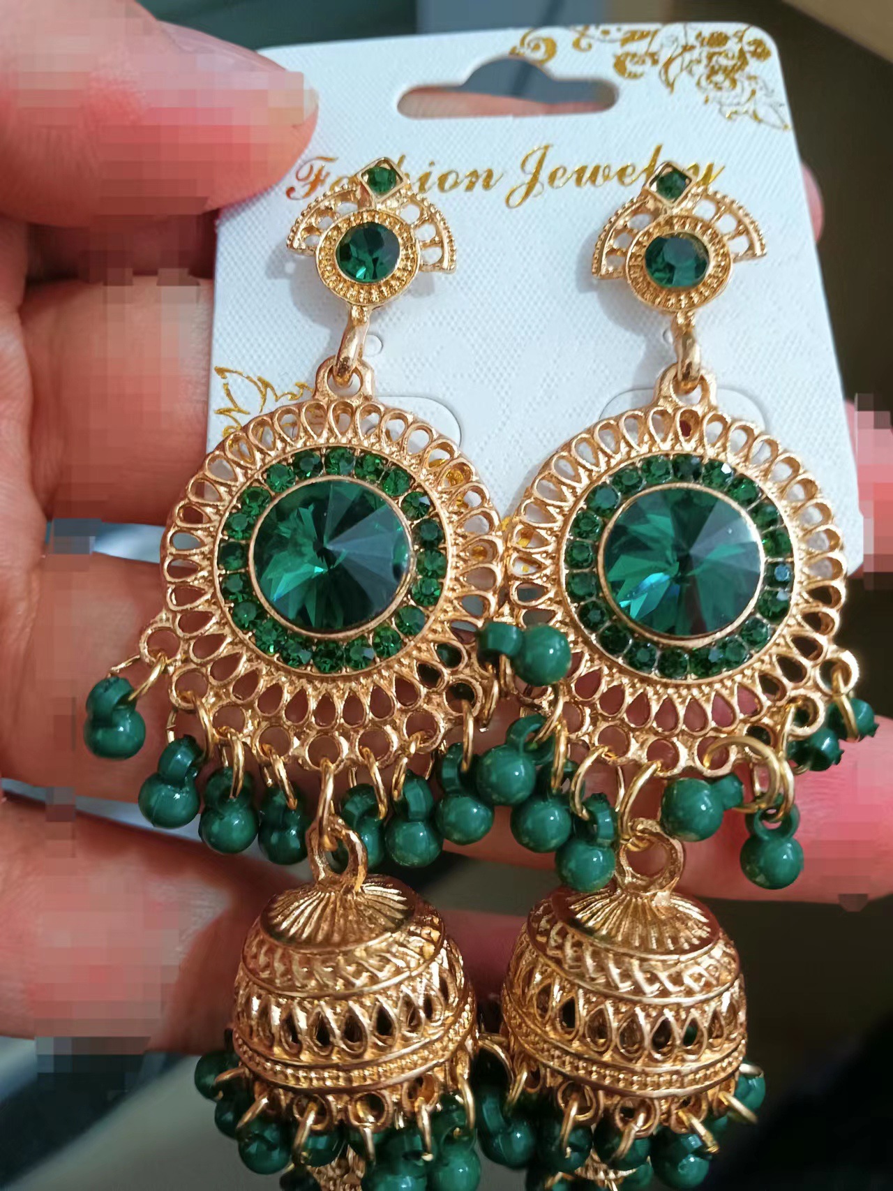 37g Weight Acrylic, Gem Inlay Material Drop Earrings Classification 1 Pair Quantity Daily, Street Occasion Alloy Material Round, Bell Pattern Women's Gender Pearl, Plating, Inlay Design Retro Style 1 Pair Retro Round Bell Pearl Plating Inlay Alloy Acrylic Gem Drop Earrings 6