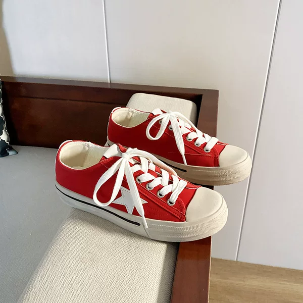 Women's Shoes 2026 Spring New Style Washed Leather Retro Distressed Sneakers Women's Casual Sports Height-Increasing Sneakers