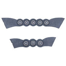 定制鞋面饰品PU绒布激光烫钻手工钉珠女凉鞋面半成品加工配件批发