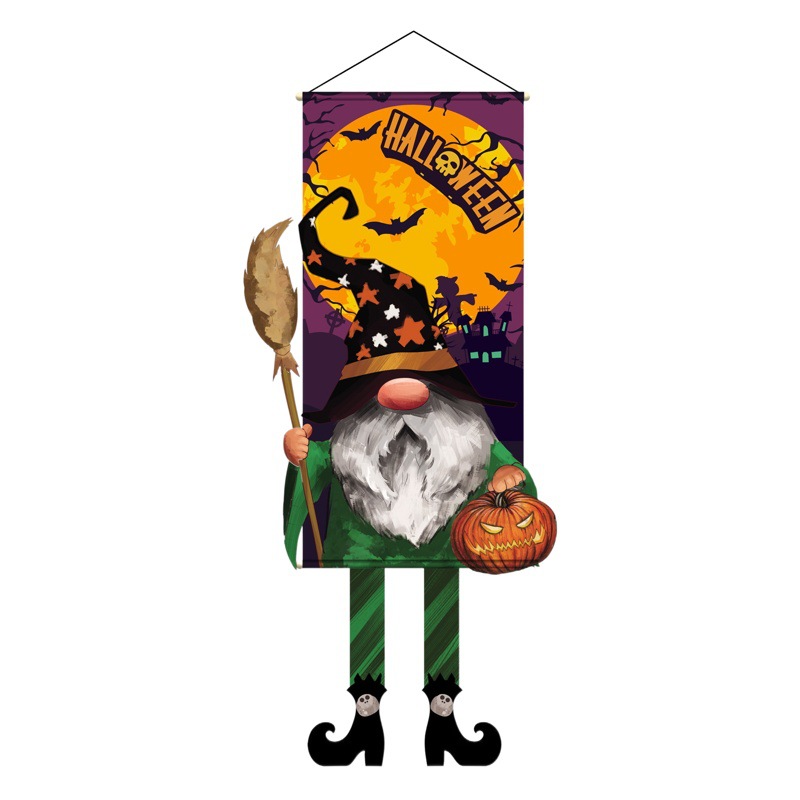 Transfronteriza nuevas decoraciones de Halloween enano adornos de calabaza suministros de fiesta Halloween puerta colgante de tela al por mayor image 1
