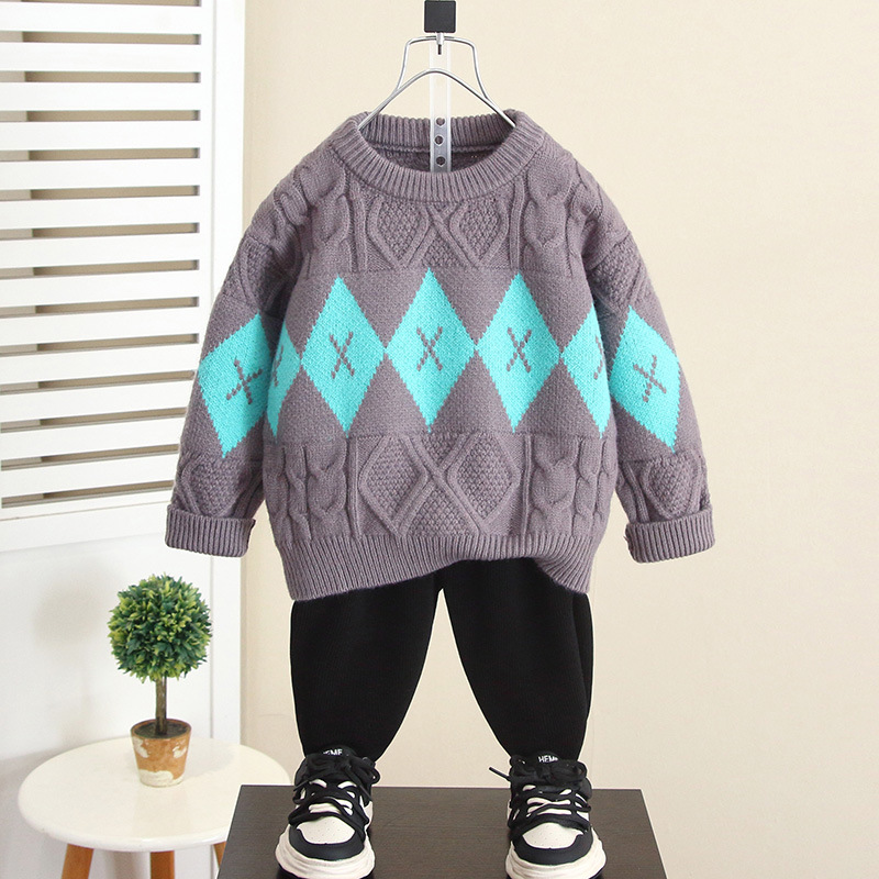 6532 suéter niño invierno casual top 2024 nuevo suéter bebé otoño e invierno suéter de punto para niños