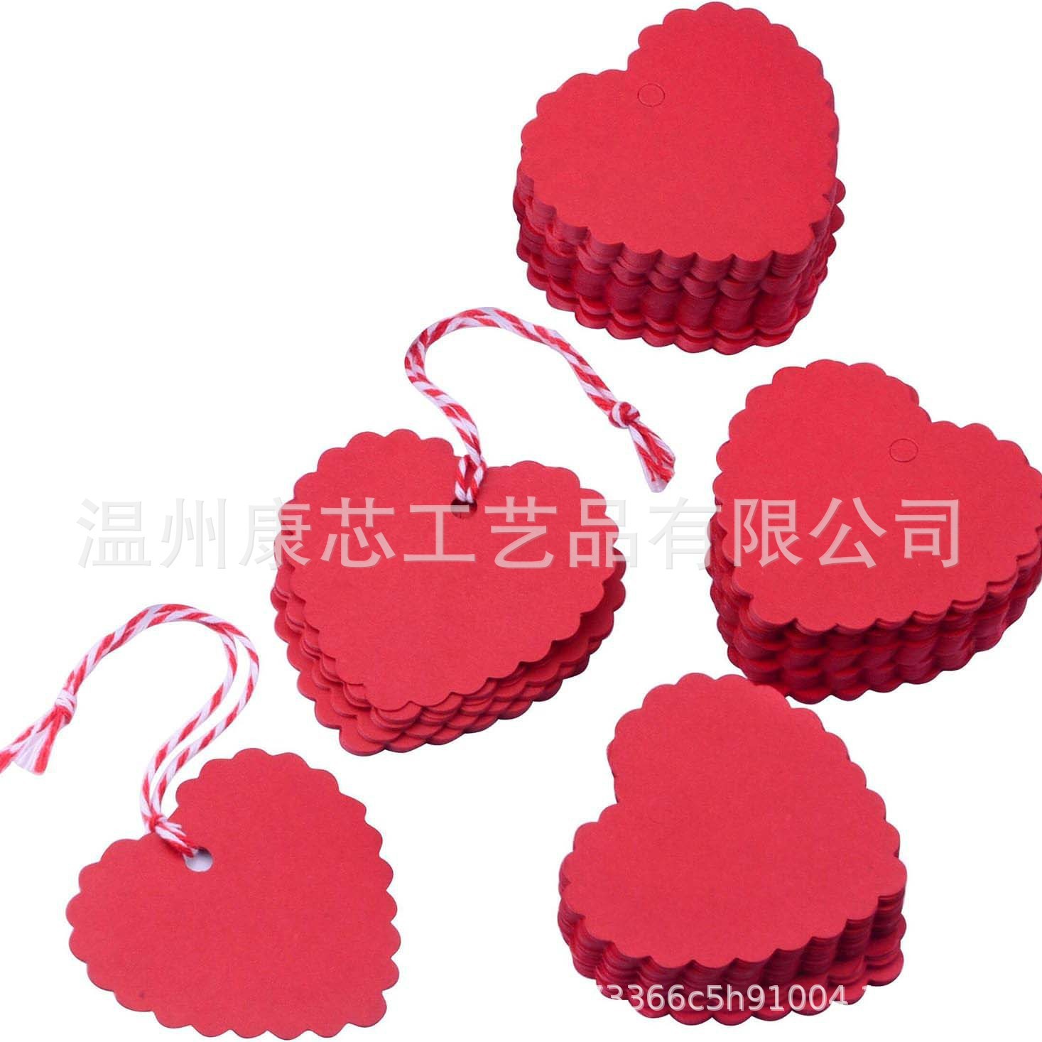 现货  波浪边  红色爱心吊牌许愿 空白手写标签留言婚庆情人节