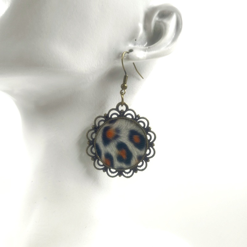 Retro bronze earrings, European style, Amazon