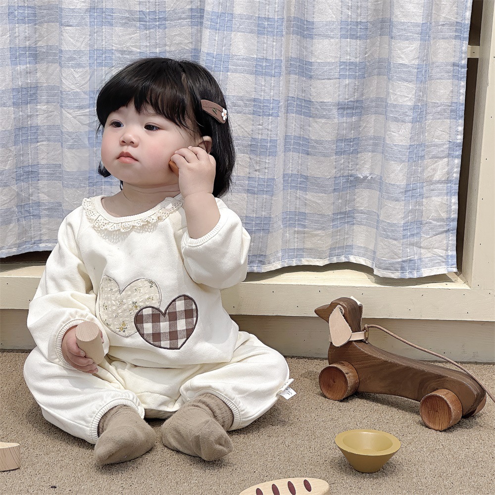 Ropa para niños coreanos mono de bebé primavera 0-1 años de edad bebé mameluco lindo súper lindo ropa de hogar a gatear