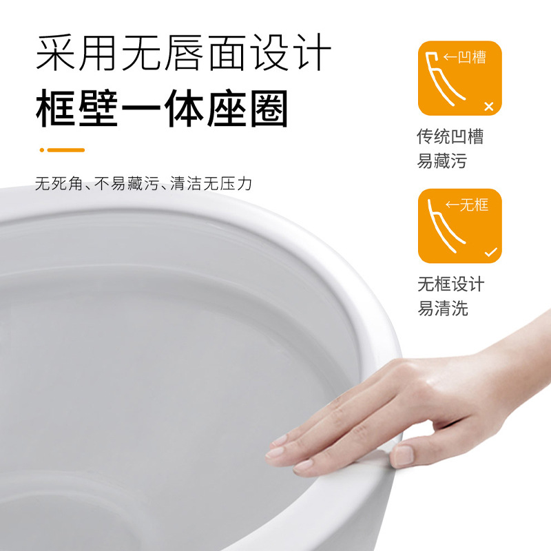 Sifon de gran impulso de pequeño tipo de hogar inodoro común esmaltado tubería completa anti-bloqueo anti-congelación agrietamiento marco de inodoro pared integrada asiento image 4