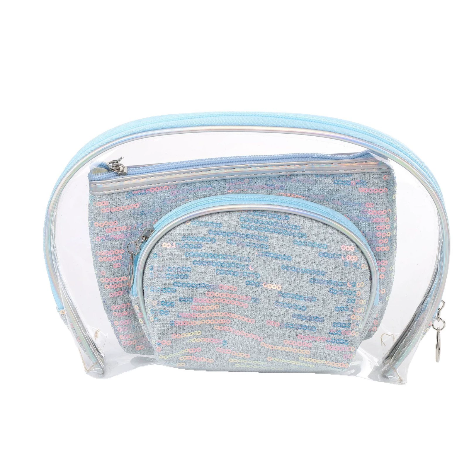(Границы торговли) кcosmetic bag, маленький клатч, прозрачный вместительный водостойкий ручной набор ПВХ для путешествий, набор из 3 предметов