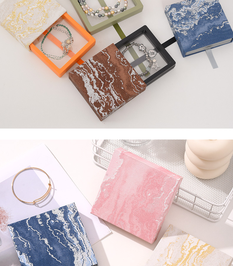 In Stock Gold-Plated Jewelry Box PE Film Storage Box Crystal Bracelet Packaging Box Drawer Suspension Box Beaded Bracelet Box