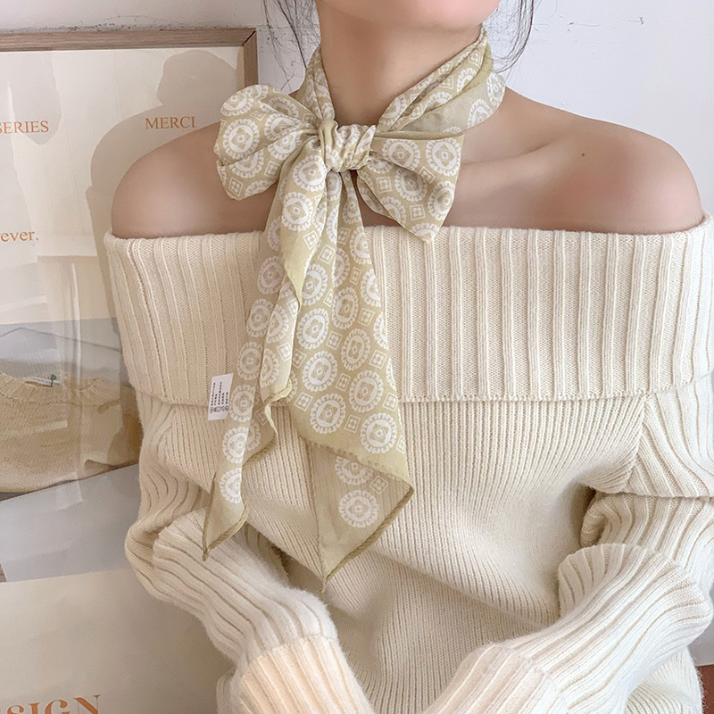 Pañuelo de seda, banda larga, estilo de primavera y verano de alta calidad, bufanda de decoración literaria, bufanda de todo fósforo, cinta, cintura, bufanda de seda para mujer al por mayor