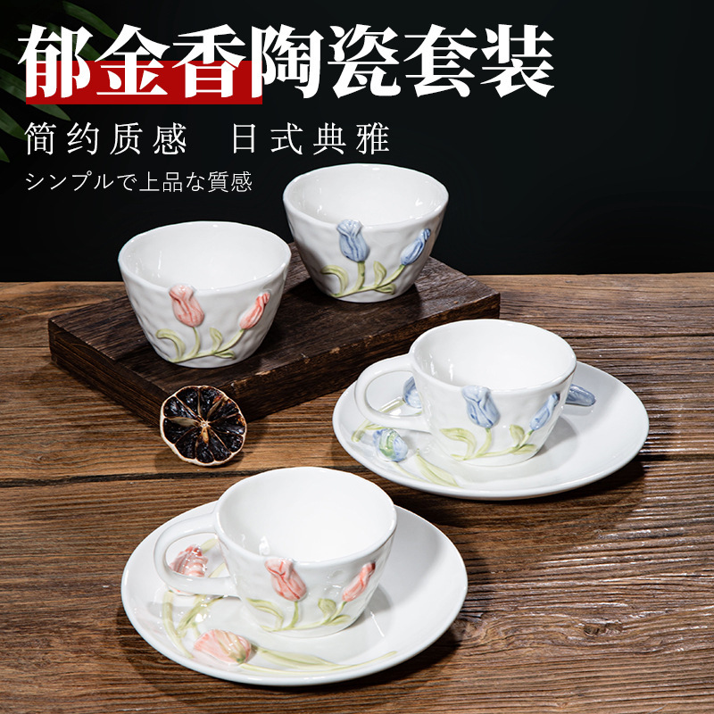 Retro embossed coffee cup and saucer kettle suit home furnishings European court style afternoon tea tableware Bowl set suit Retro embossed coffee cup and saucer kettle suit home furnishings European court style afternoon tea tableware Bowl set suit