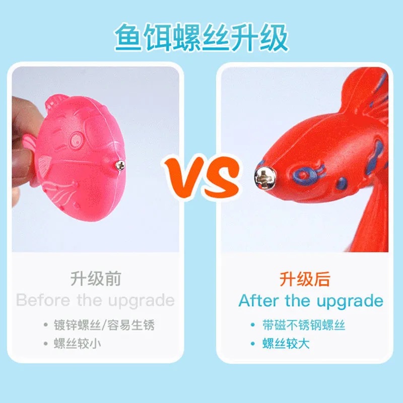 Children's magnetic fishes for fishing play in water