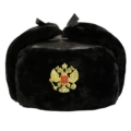 Black Leather 175g Black Velvet Double-Headed Eagle Badge
