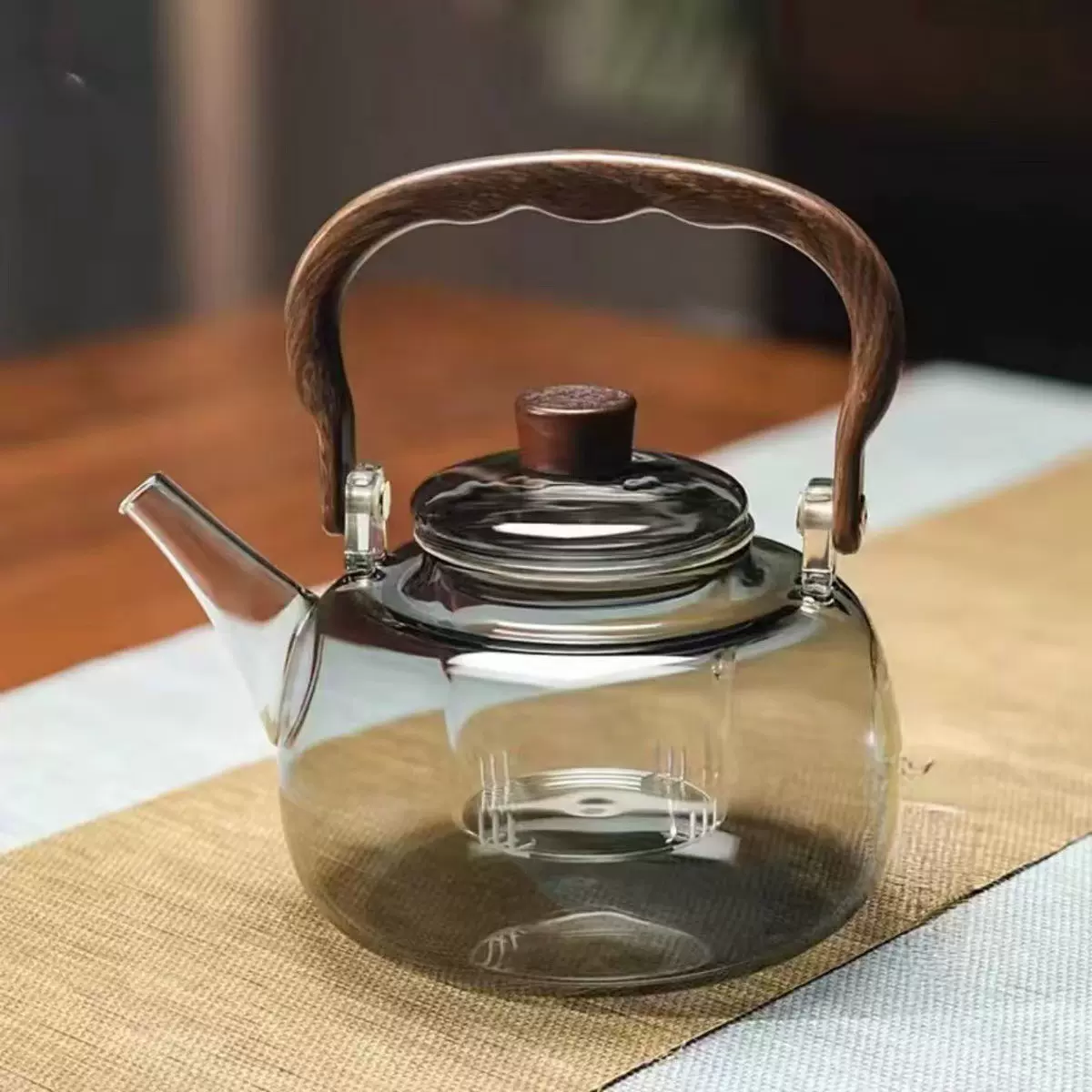 围炉煮茶高硼硅玻璃蒸煮两用提梁壶煮茶壶烧水泡茶壶养生壶煮茶器