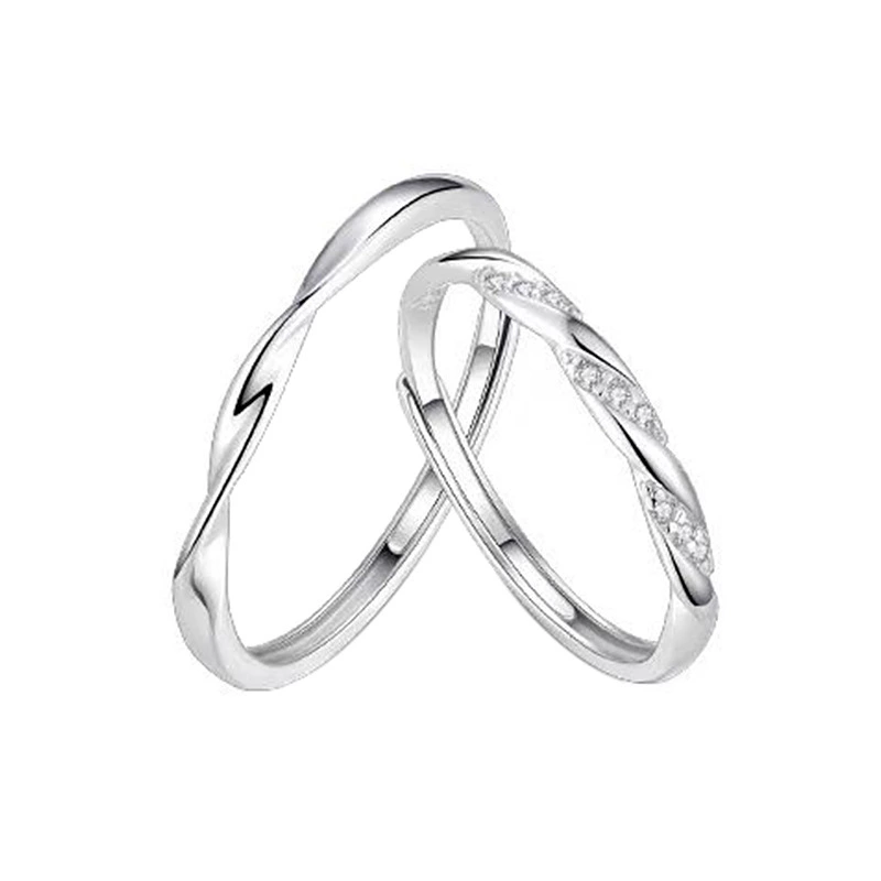 Mobius couple rings, a pair of Sansheng III men's and women's rings, a pair of open rings as a birthday gift for your girlfriend