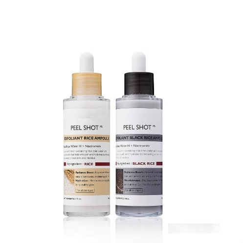 Кроссбординг хит Peel Shot Glow Black Rice Peeling Ampoule сыворотка для пилинга чёрного риса