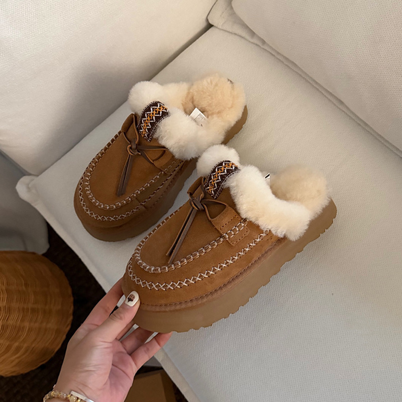 Henan Sangpo snow boots, new autumn/winter collection, fashionable and classic design, thick-soled, closed-toe, warm, and lined with fluffy material, wool and cotton slippers Henan Sangpo snow boots, new autumn/winter collection, fashionable and classic design, thick-soled, closed-toe, warm, and lined with fluffy material, wool and cotton slippers