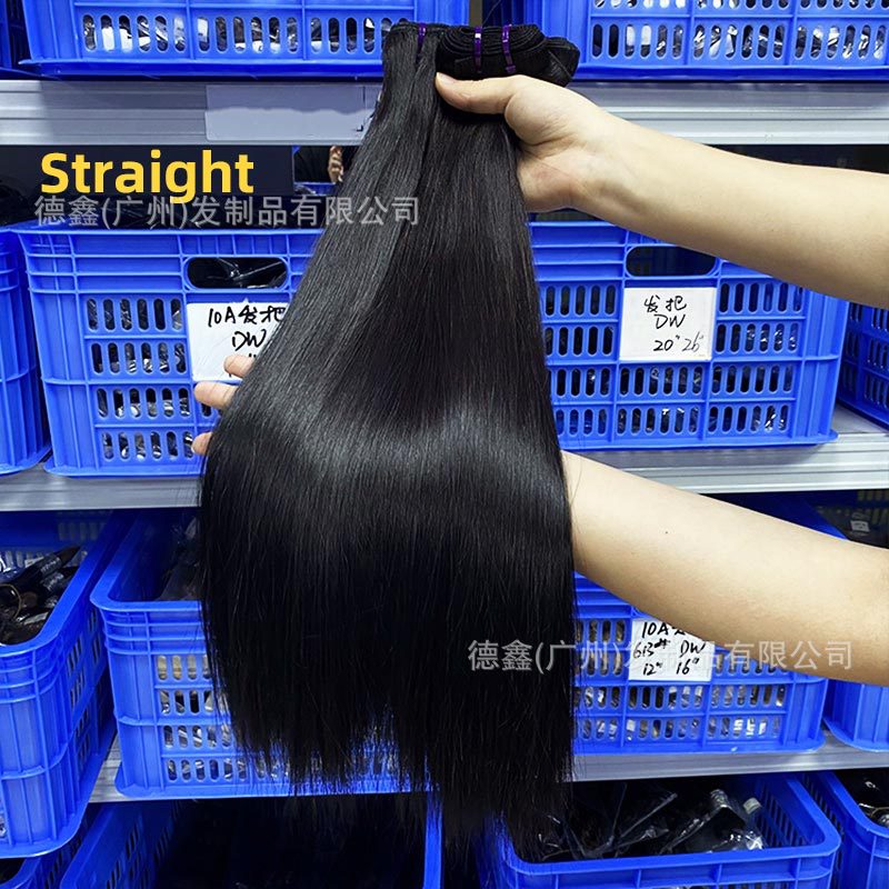 Pelucas de cabello humano real, extensiones de cabello de primera calidad, mechones de cabello humano, cabello real para exportación, extensiones de cabello para comercio transfronterizo europeo y americano.