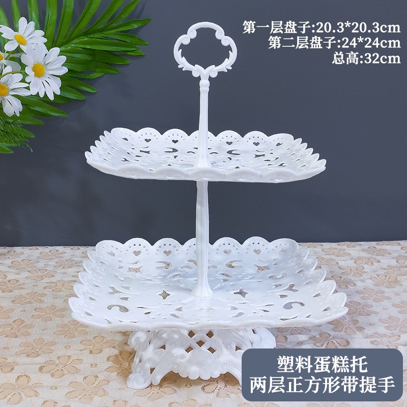 Decoración de postres de cumpleaños estante de exhibición de boda europea estante de frutas estante de pastel de plástico bandeja de bocadillos