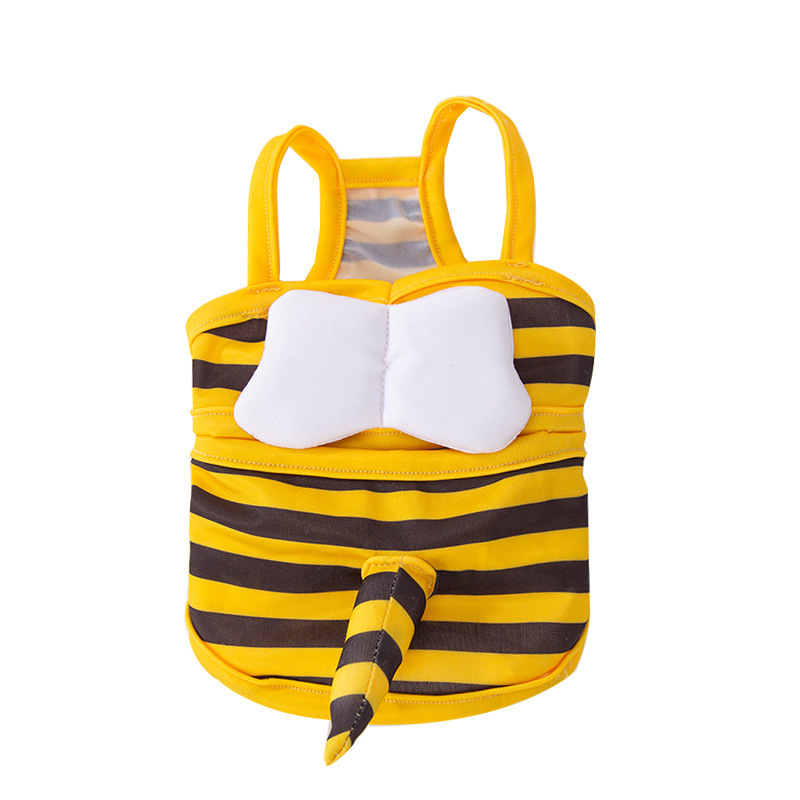 Perro de verano lindo traje de baño en forma de abeja cabestrillo gato traje de baño de dos piernas bikini para mascotas ropa de perro de peluche