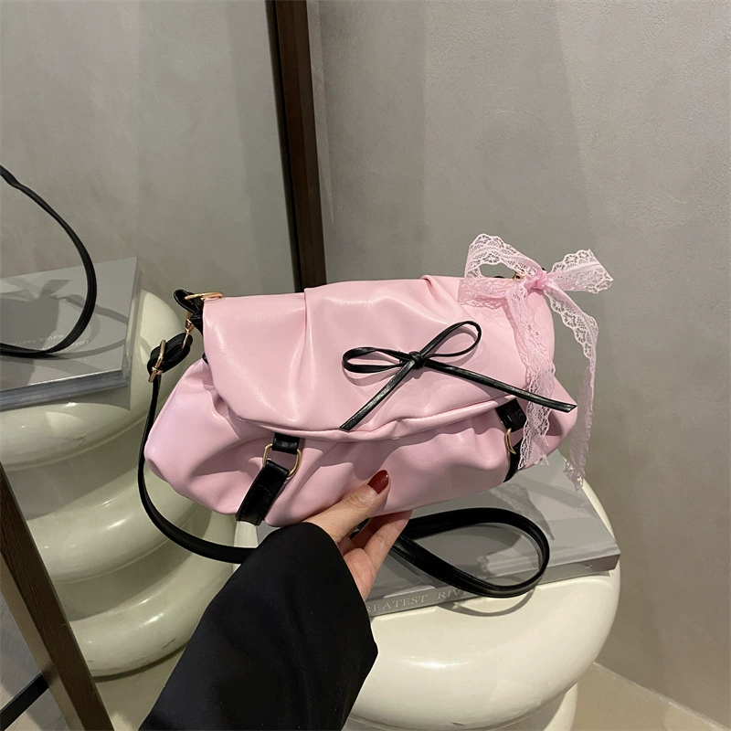 Бантовая сумка через плечо сCute дизайнерская однобортная сумка с бантом, сумка через плечо, стиль высокого качества, новая коллекция, западный стиль