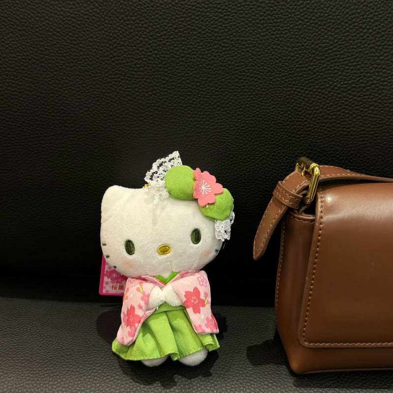 日本 50 周年記念パープルヘッドフォンハローキティバッグペンダントぬいぐるみ kt 猫人形キーホルダーバッグペンダント|undefined