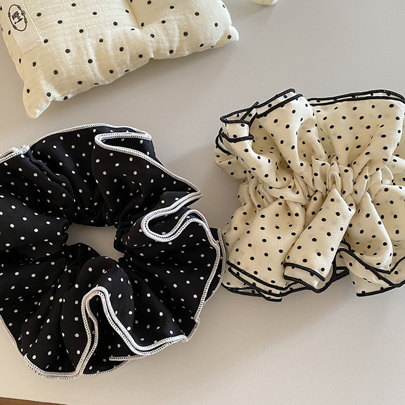 Temperamento suave punto de onda intestino grueso anillo de cabello tocado de cabello de primavera de 2025 sensación de alto nivel de caballo de cola de caballo