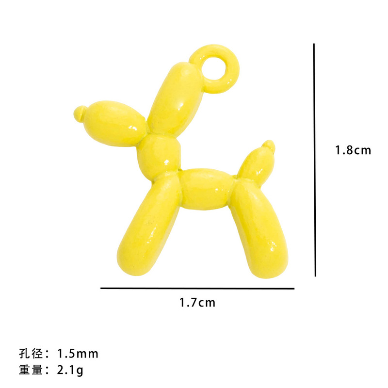 人気の合金ペイントバルーン犬かわいいキャンディーカラーの子犬ペンダント立体ネックレス diy 合金ジュエリーアクセサリー|undefined