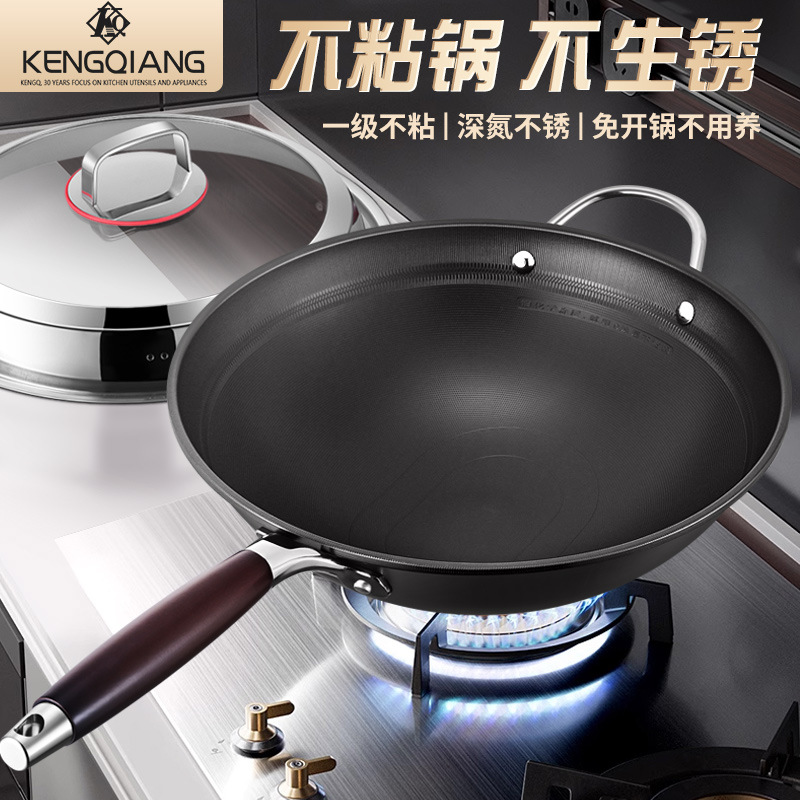 olla de hierro para horno de frito doméstico sin recubrimiento no pegajoso olla de gas de estilo antiguo horno electromagnético de hierro fundido