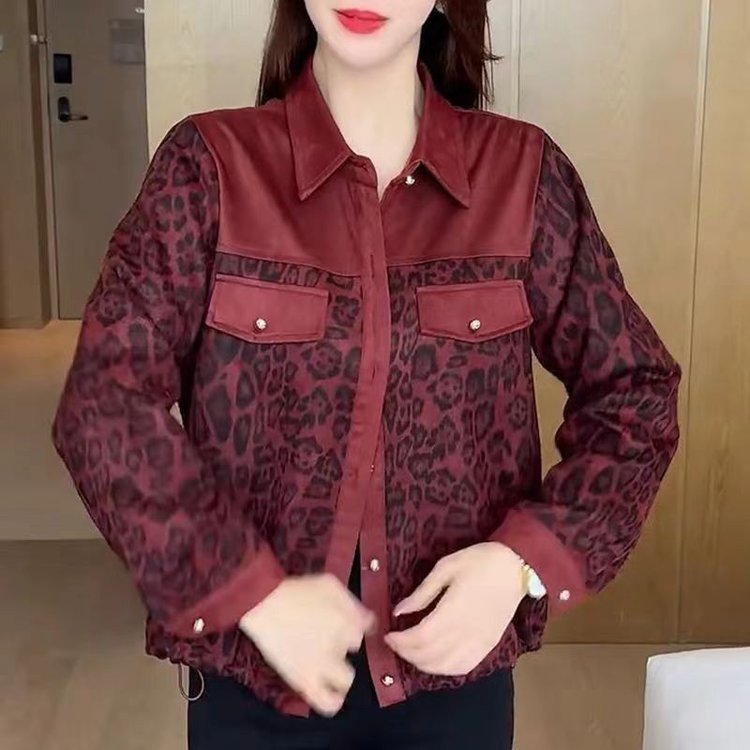 一件代发直播爆款豹纹短外套女2025秋季新款洋气减龄百搭夹克上衣|undefined