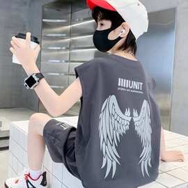 男童夏装套装2023新款儿童无袖背心运动痞帅炸街衣服酷帅夏季童装