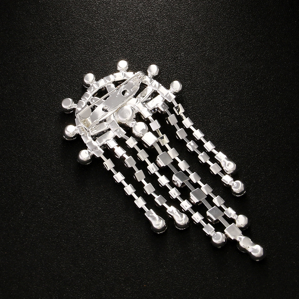 Spilla elegante con nappe in strass da donna zircone prezioso_voghion.com