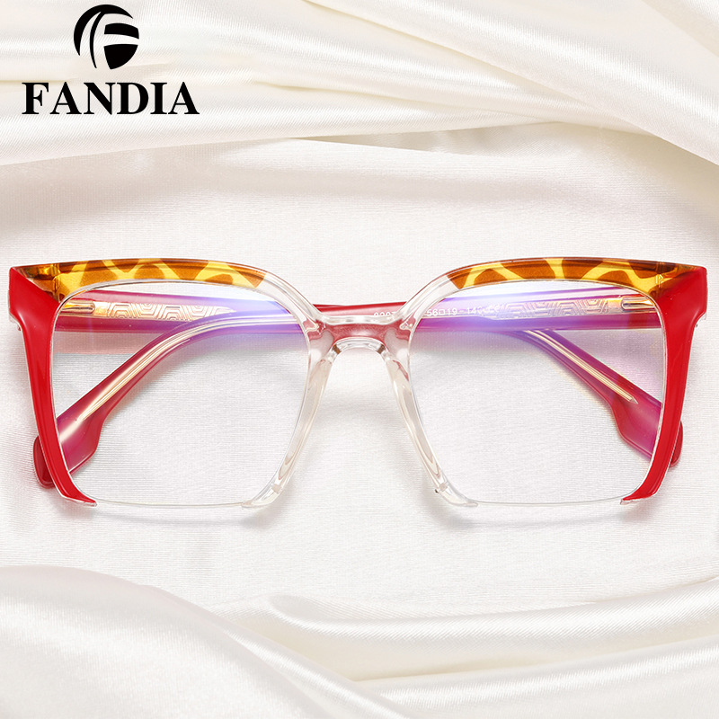 82076 nuevo anti-azul gafas de luz mujer CP insertar pierna moda retro Placa de color gafas lisas puede ser equipado con gafas de miopía