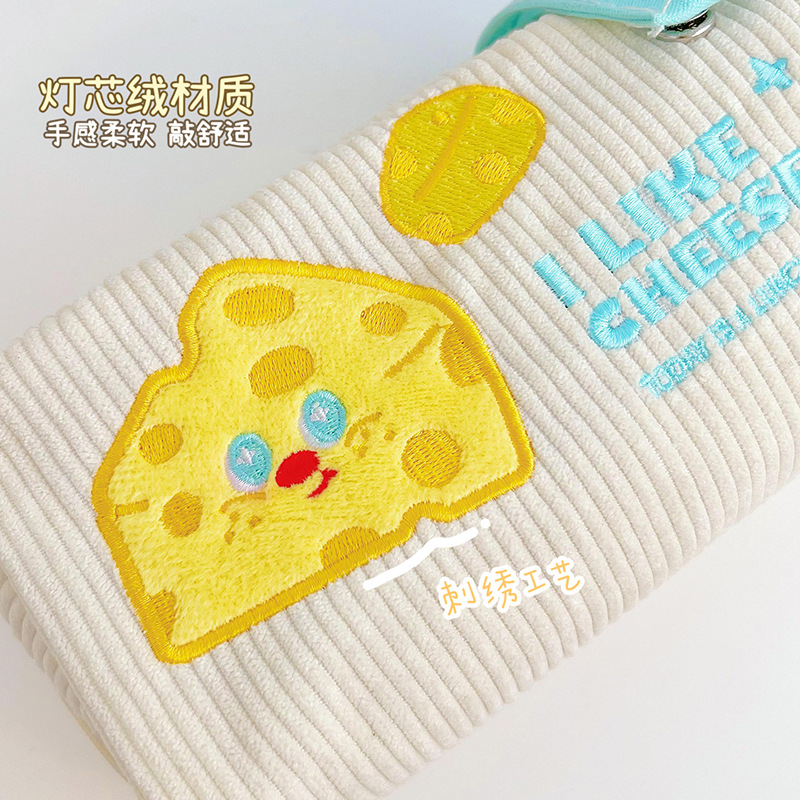 Lindo estuche de lápices bordado ins bolsa de papelería de gran capacidad caja de papelería de estudiante bolsa de lápiz simple bolsa de almacenamiento de cosméticos