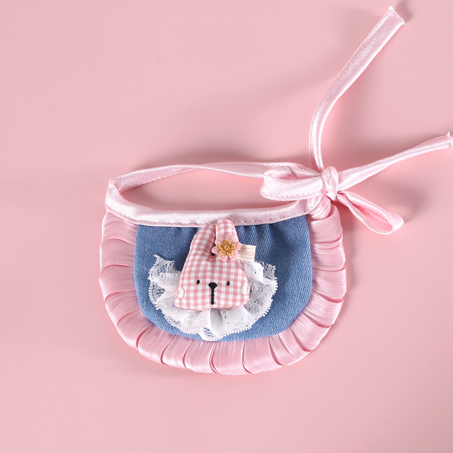 Pet denim de encaje bib toallas babosas sombrero Teddy Bear Kitty princesa arco set de bordado