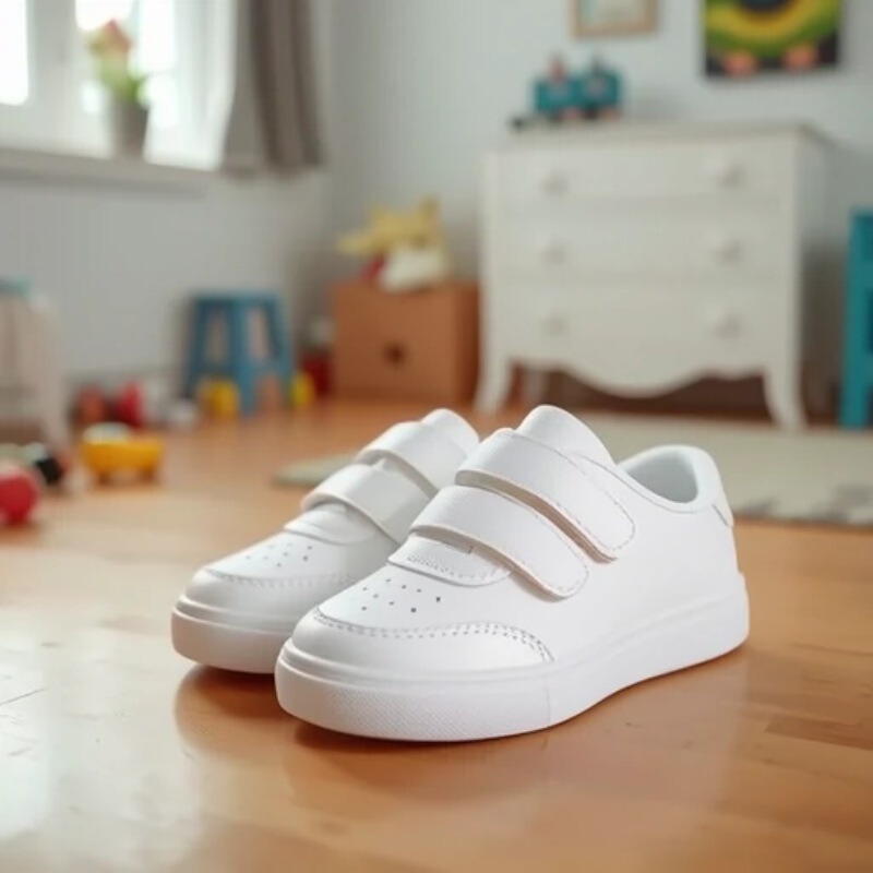 Classic Neat White Shoes Student Men's and Women's Shoes Korean Casual Running Sports Embroidered Strawberry Strap Sunflower